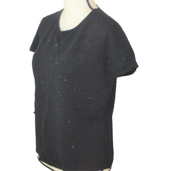 Talbots Black Sparkle Sweater  Black‎ Size Medium - Picture 2 of 5